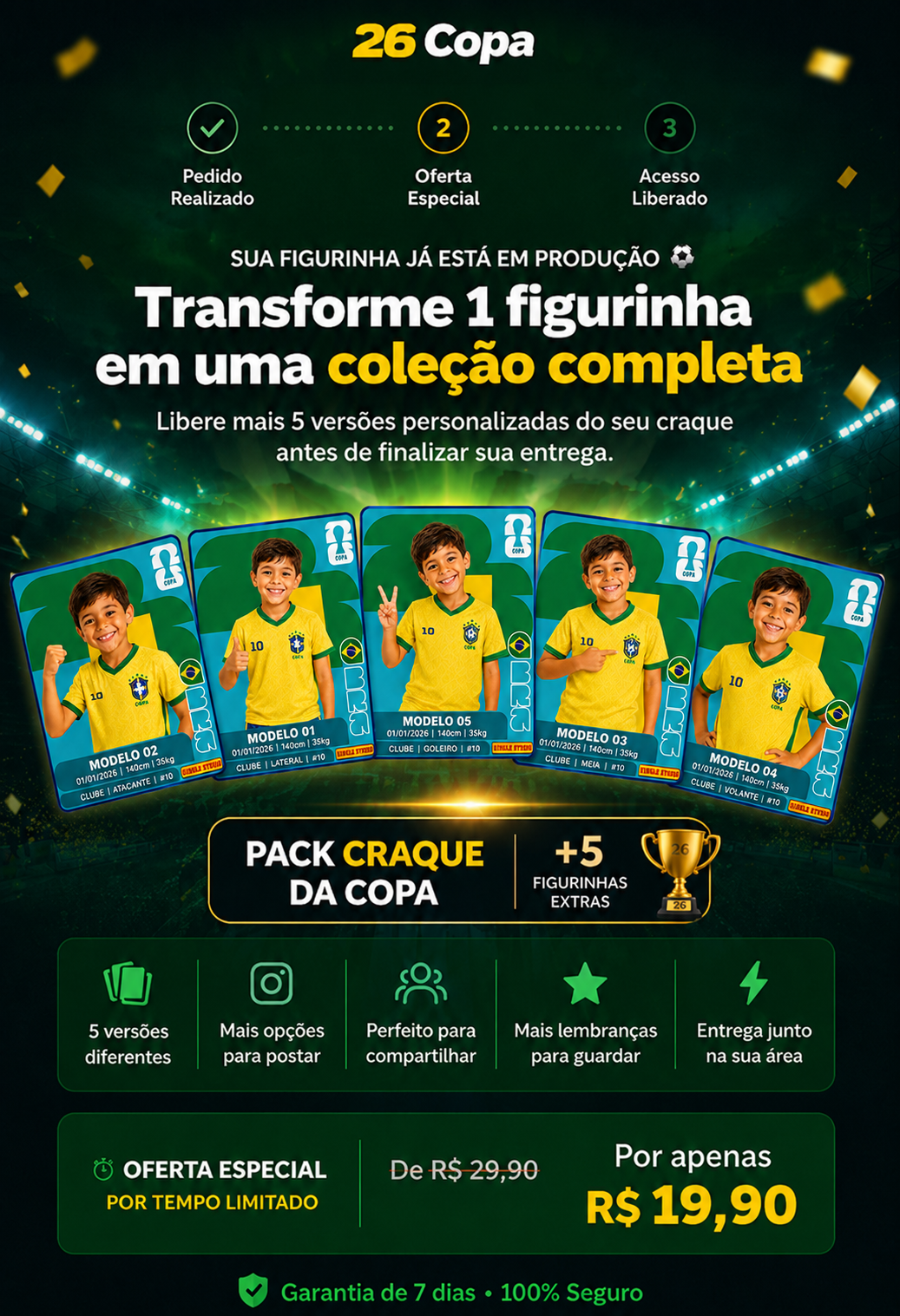 Oferta especial do Pack Craque da Copa
